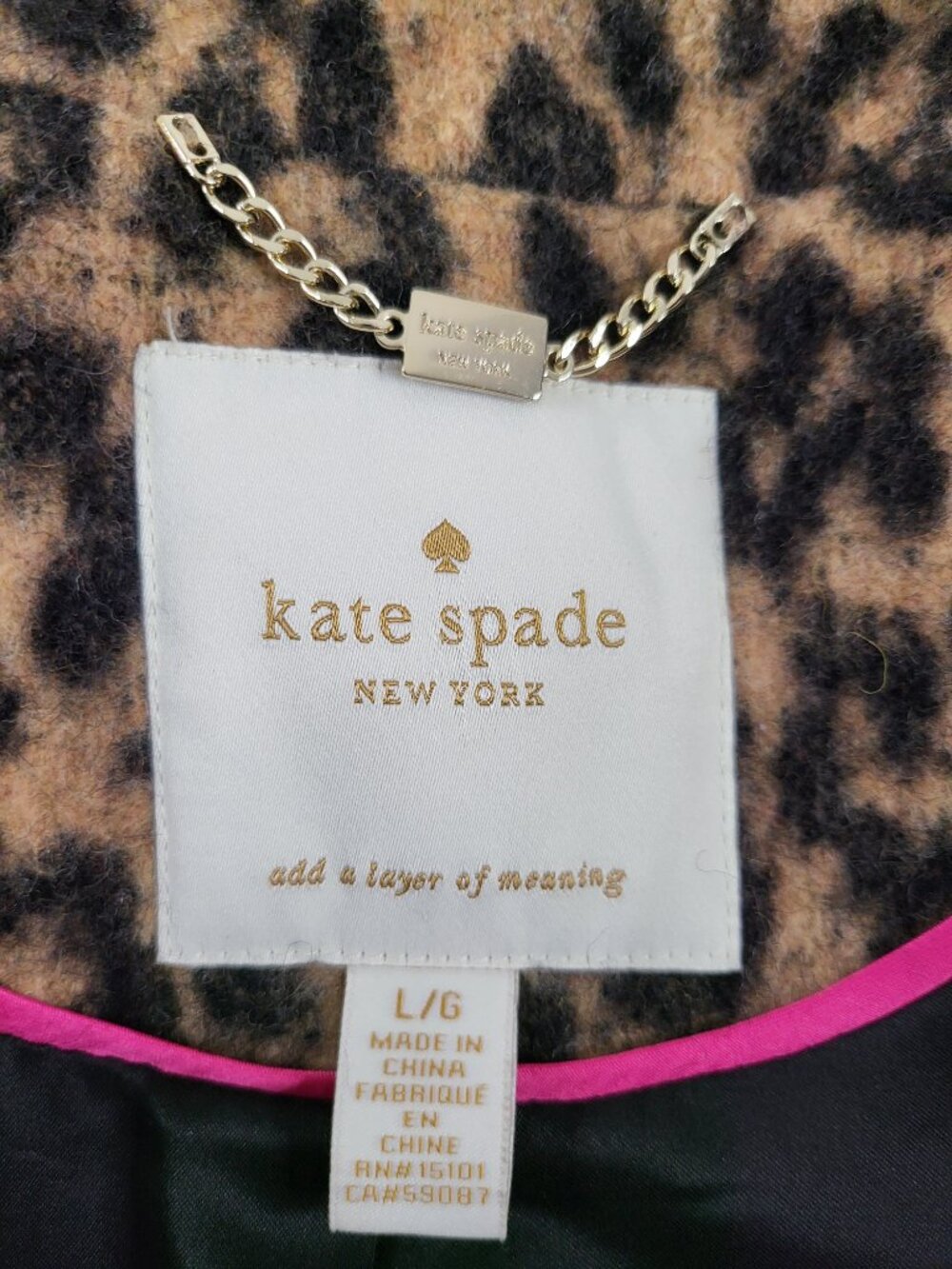 Kate Spade New York Leopard Wool Blend Coat L Leopard Print Statement Jacket - Picture 7 of 9